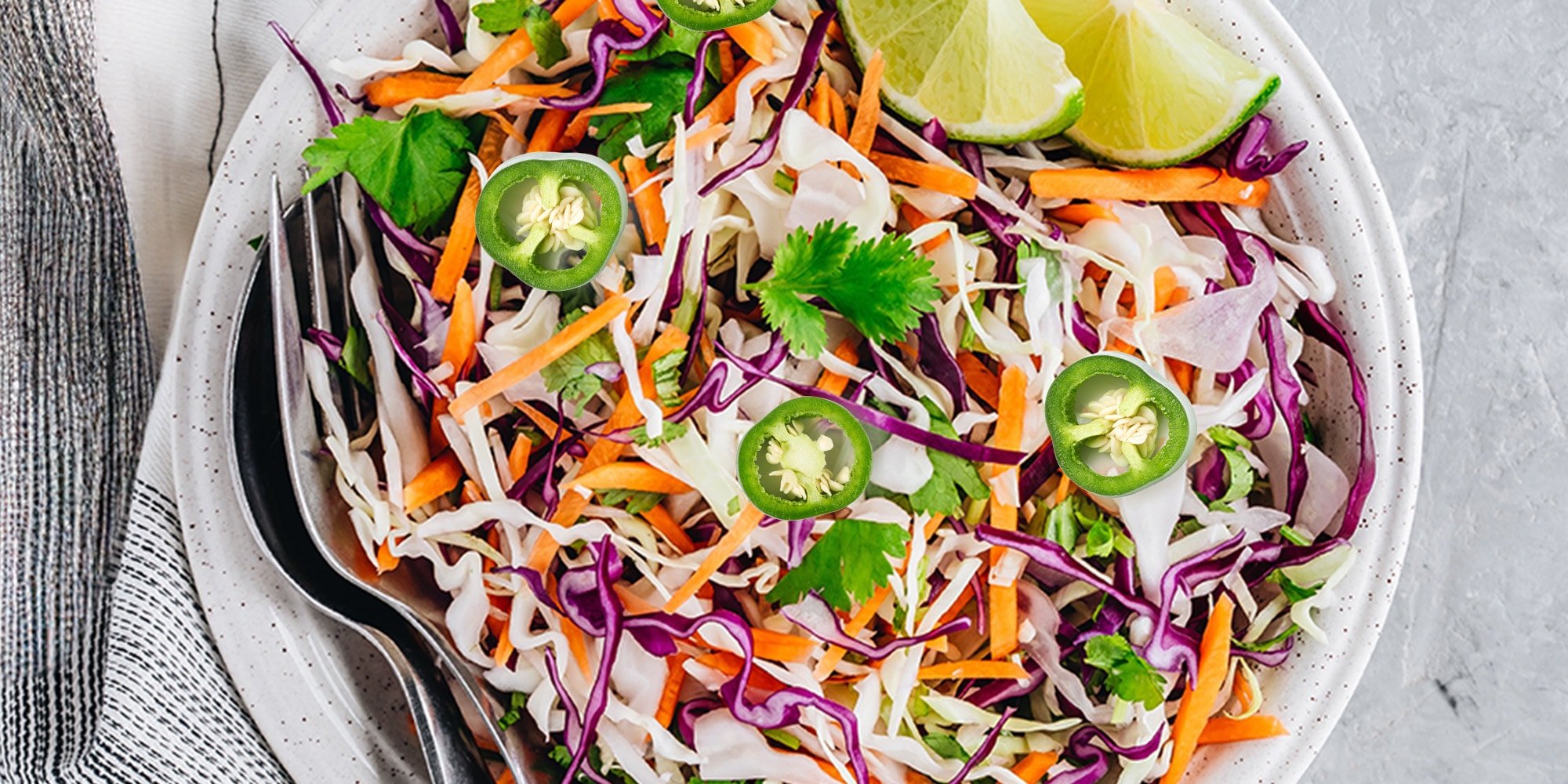 5 Minute Tequila Lime Coleslaw with Cilantro