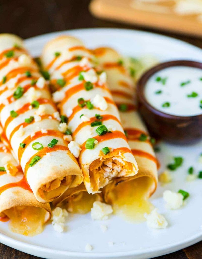 Baked Buffalo Chicken Taquitos