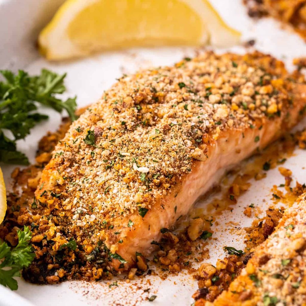 Baked Crusted Dijon Salmon