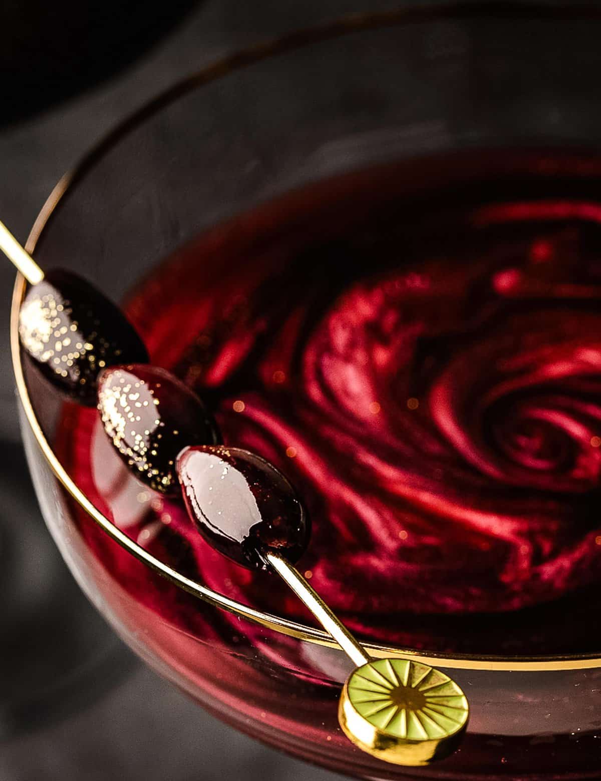 Black Magic Martini (black vodka martini)