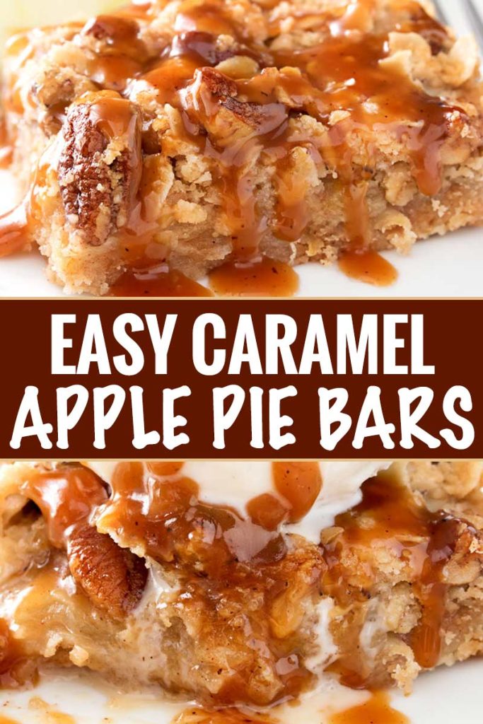 Caramel Apple Pie Bars with Cinnamon Pecan Streusel