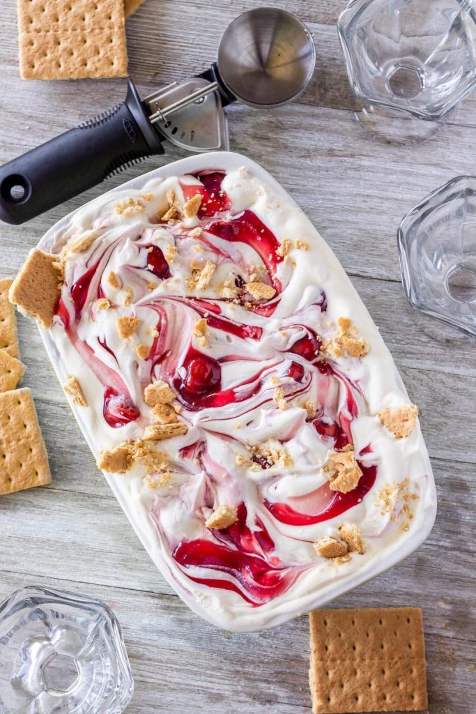 Cherry Cheesecake Homemade Ice Cream