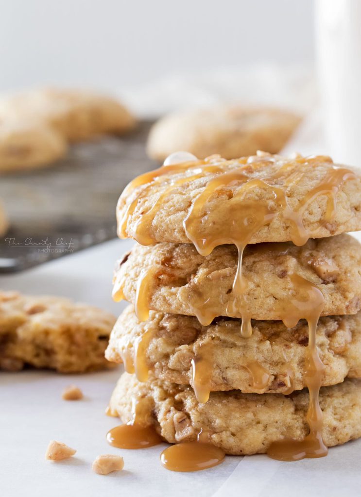 Chewy Butterfinger Toffee Cookies