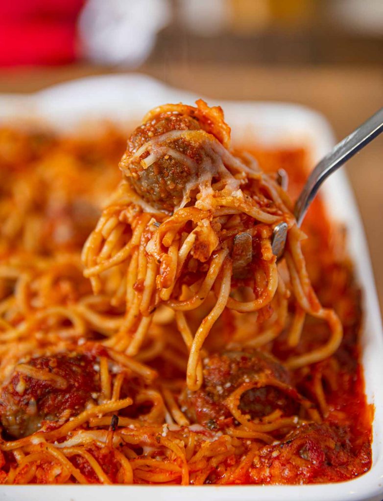 Easy Baked Spaghetti And Meatballs