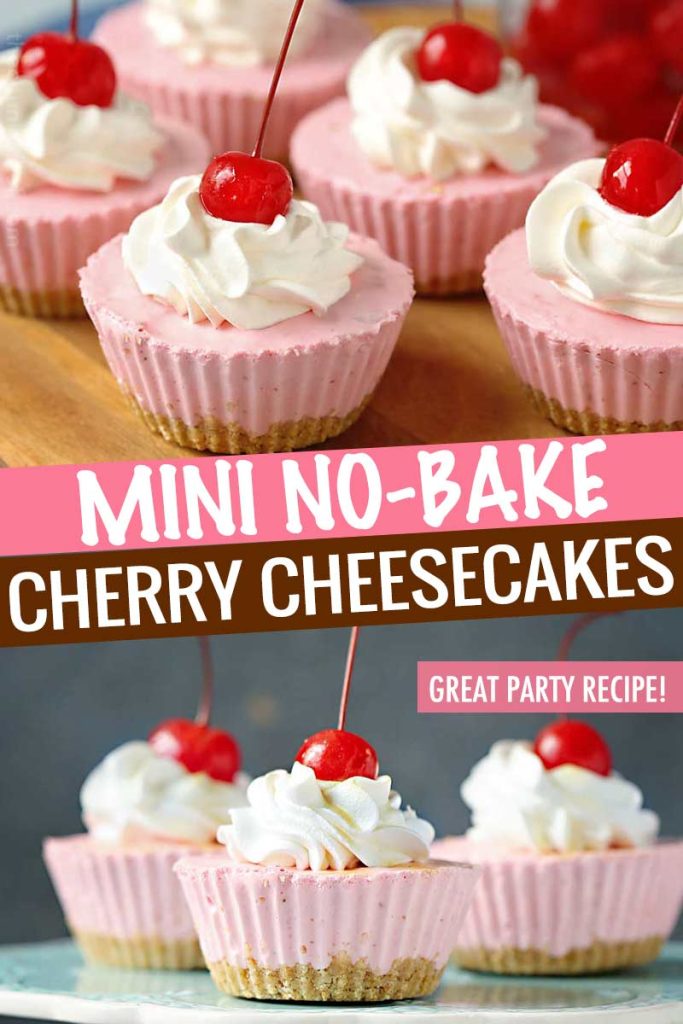 Mini Cherry No Bake Cheesecake