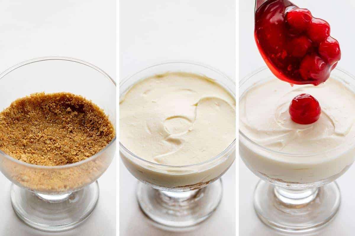 No Bake Cherry Cheesecake Parfaits