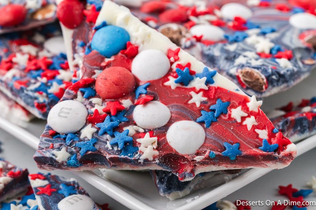 Red White and Blue Bark