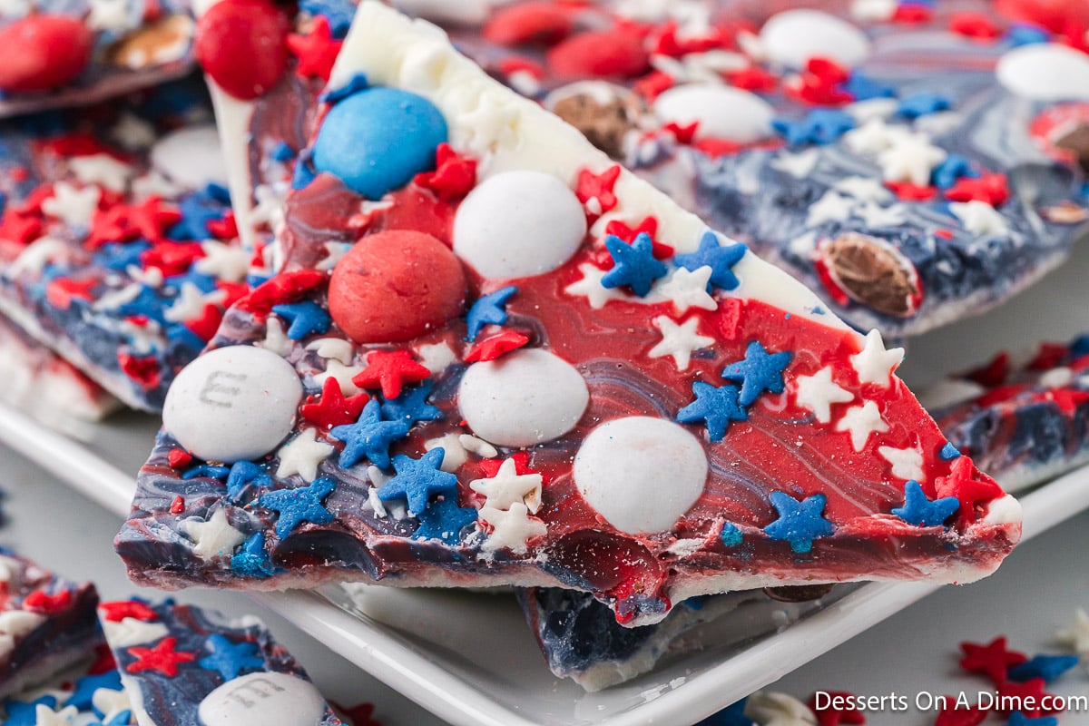 Red White and Blue Bark
