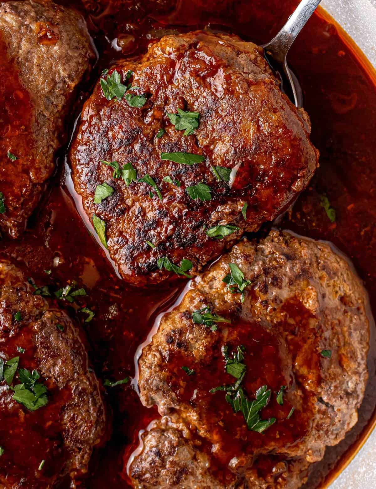 Salisbury Steak with Stout BBQ Gravy