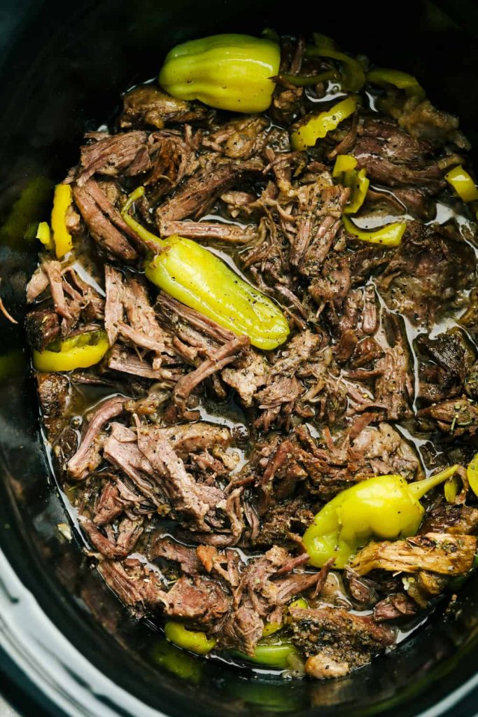 Slow Cooker Shredded Italian Beef