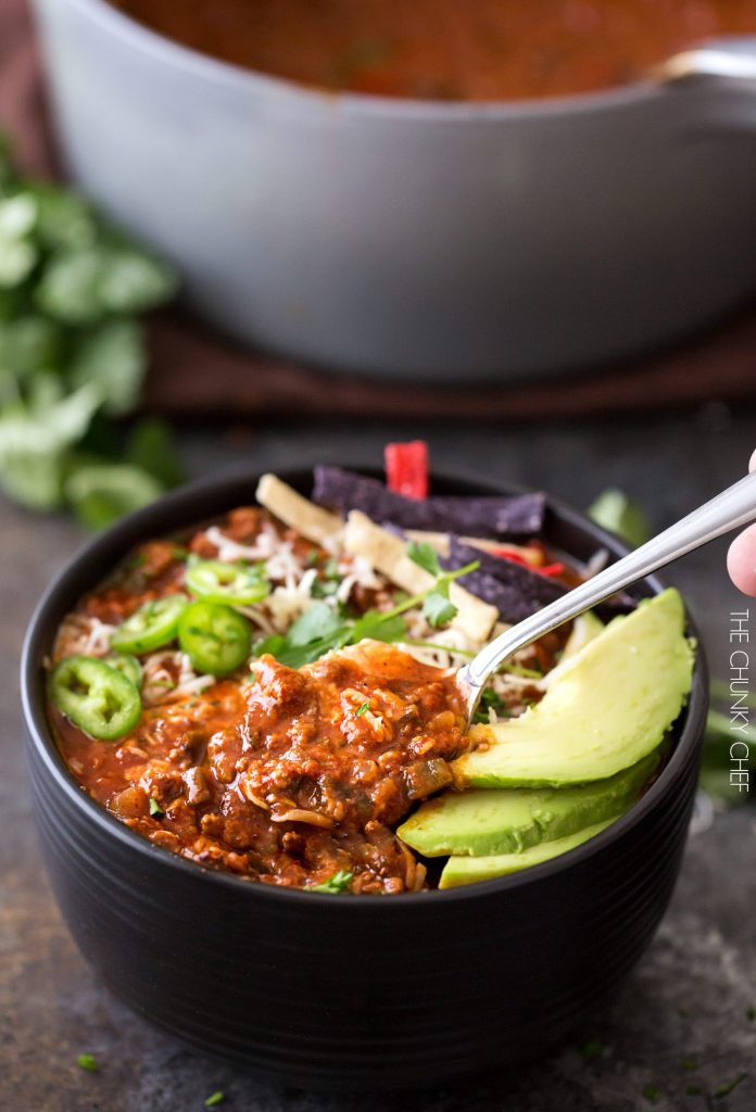 Smoky Beef and Poblano Pepper Chili