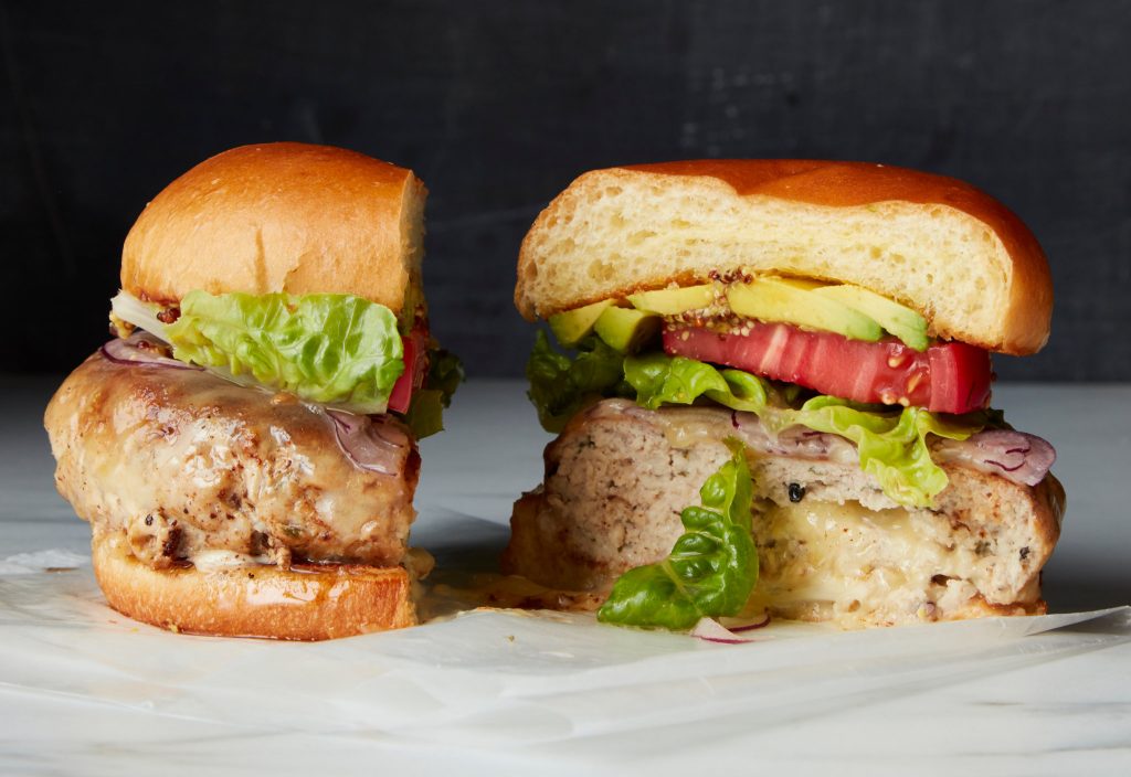 Turkey Burgers Stuffed With Cheese