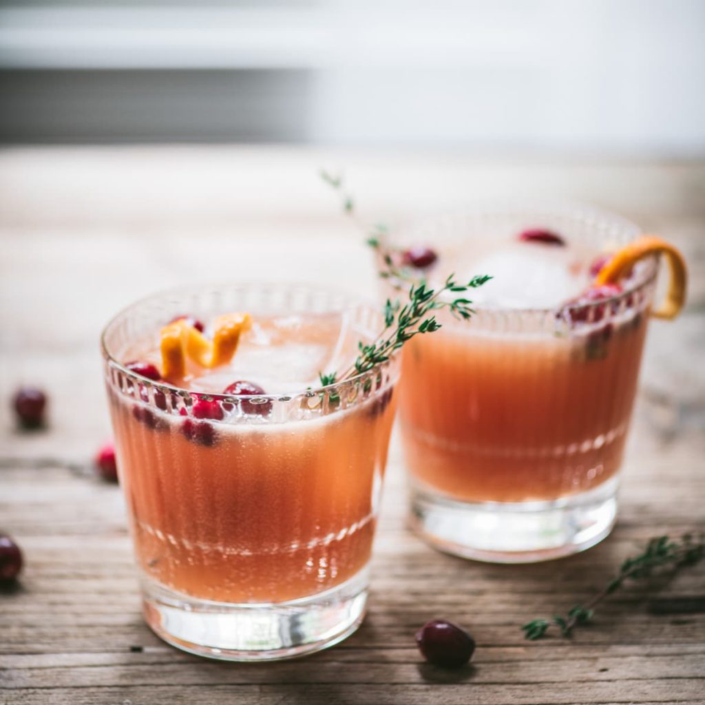 Winter Cranberry Orange Whiskey Cocktail