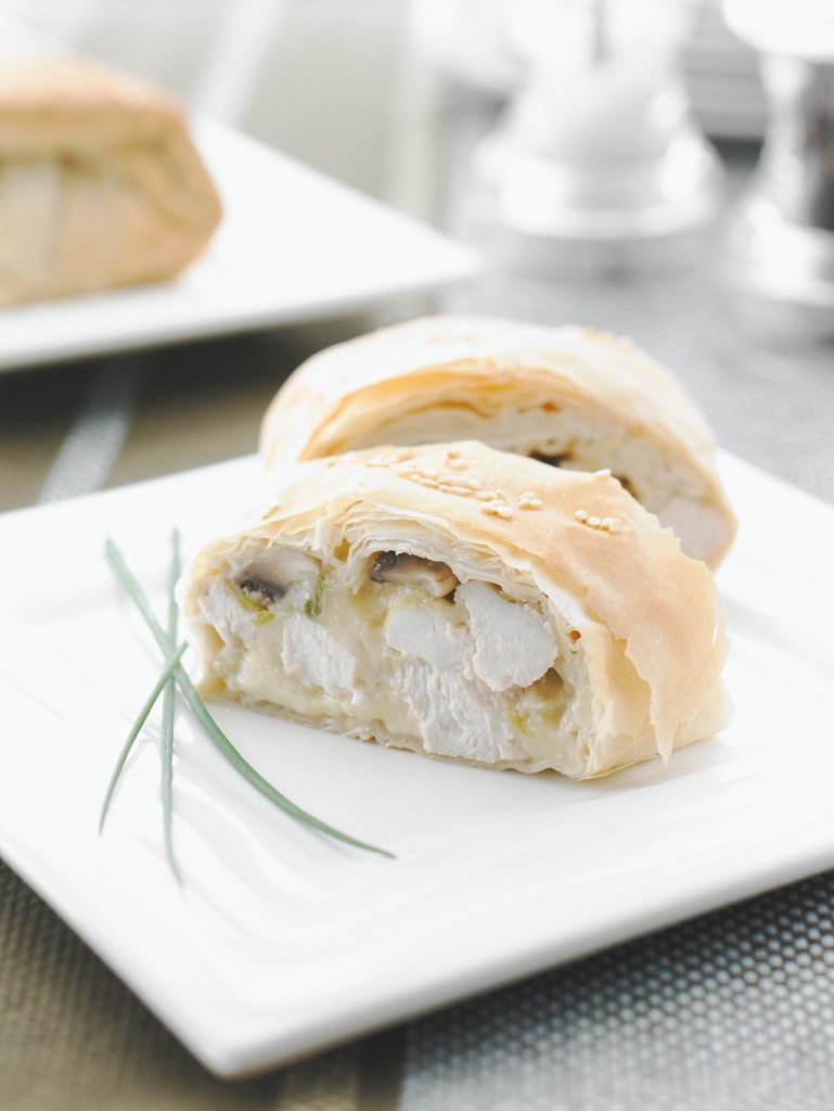 Savory Chicken Mushroom Strudel Pastry Delight