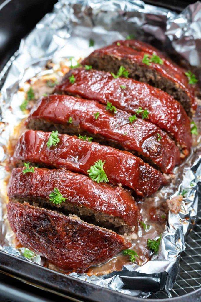 Air Fryer Meatloaf With Tangy Glaze
