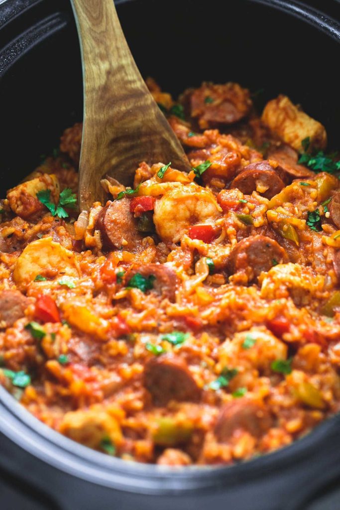 Slow Cooker Jambalaya With Sausage And Shrimp