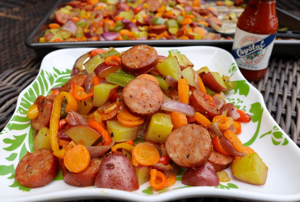 Chicken Sausage Peppers And Potatoes Roasted To Perfection
