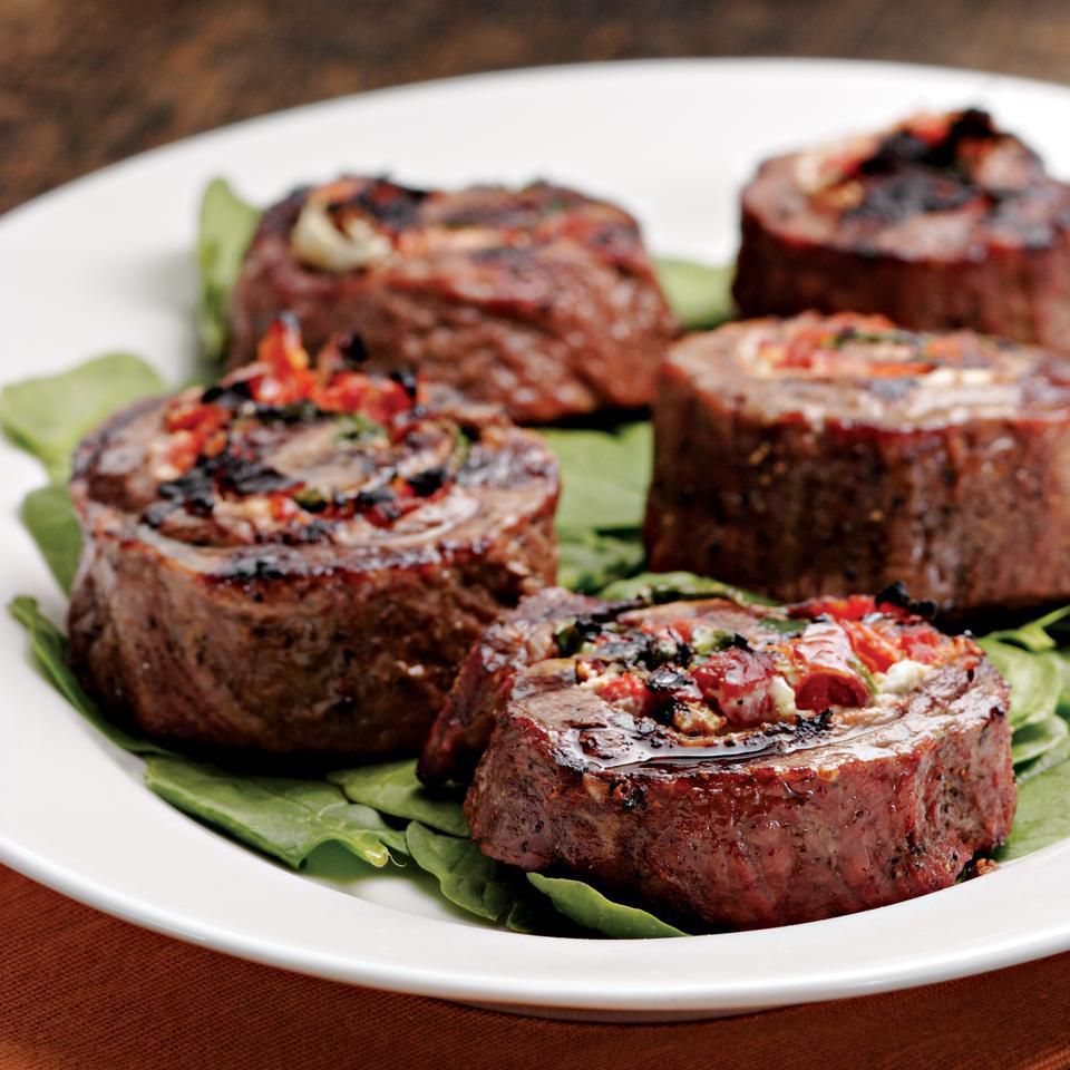 Flank Steak Pinwheels With Spinach And Feta