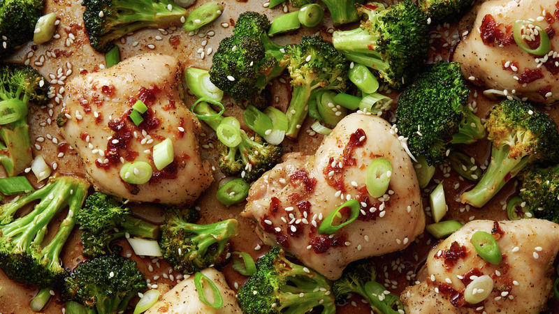 Easy Sheet Pan General Tso’S Chicken And Broccoli