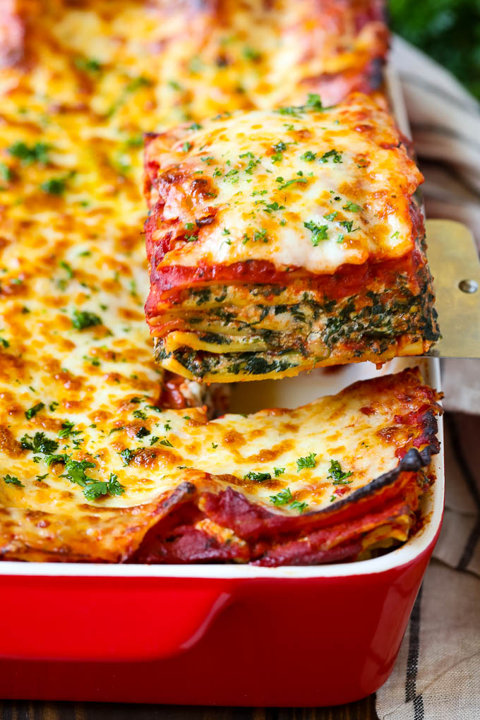 Spinach Ricotta Mozzarella Lasagna