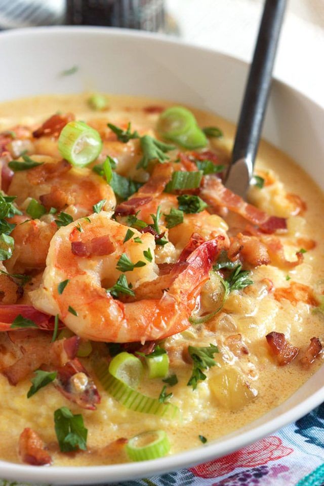 Lowcountry Shrimp And Grits With Crispy Bacon