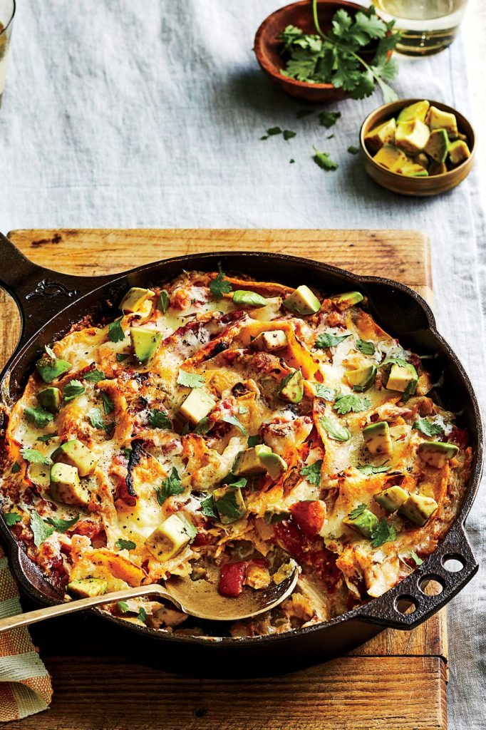 Skillet Enchiladas Suizas With Chicken And Cheese