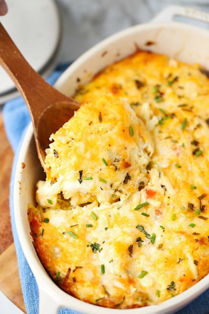 Cheesy Hashbrown Breakfast Casserole With Smoked Ham