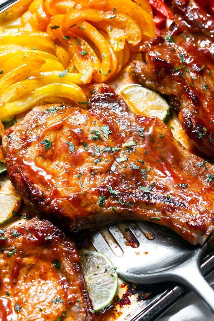 Roasted Pork Chops With Zucchini And Panko Crust