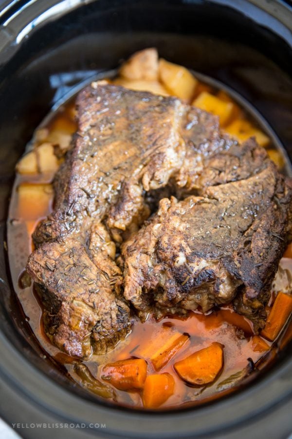 Fall Apart Crock Pot Pot Roast With Carrots