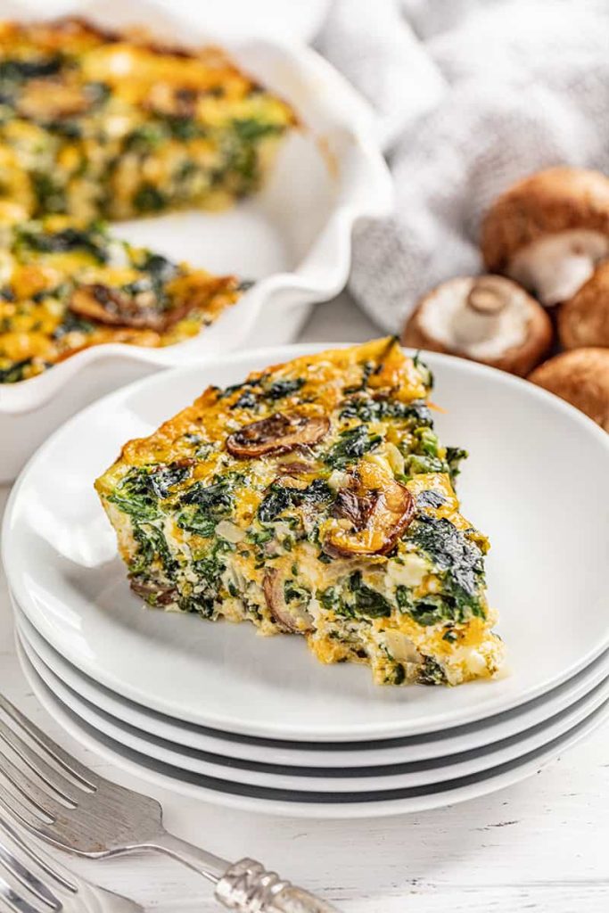 Crustless Spinach And Muenster Cheese Quiche