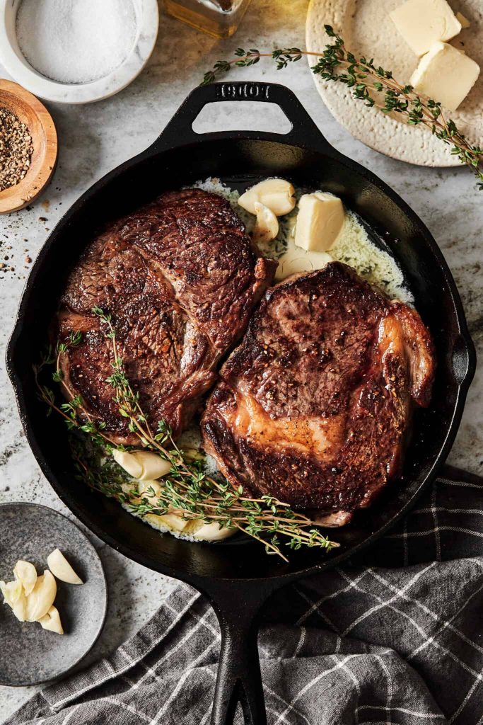 Cast Iron Pan Seared Steak Oven Finished