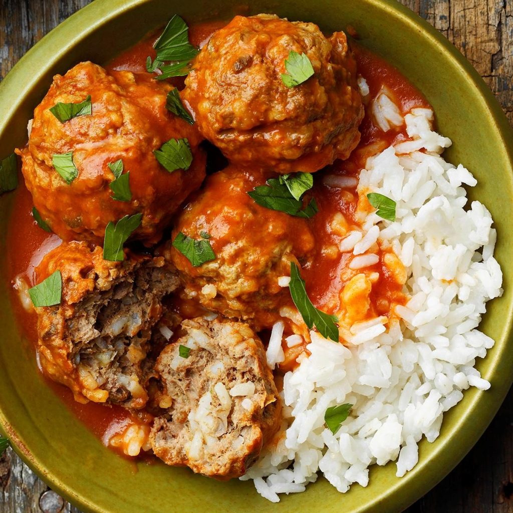 Speedy One-Pan Meatball And Rice Delight