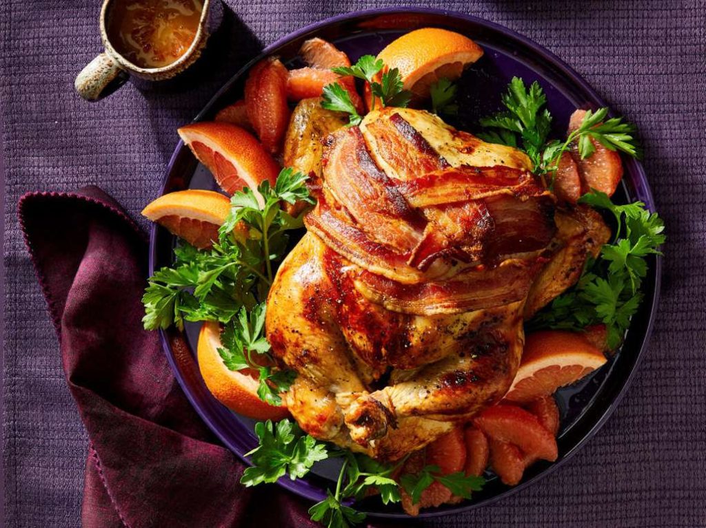 Savory Crispy Roast Chicken With Sweet Grapefruit