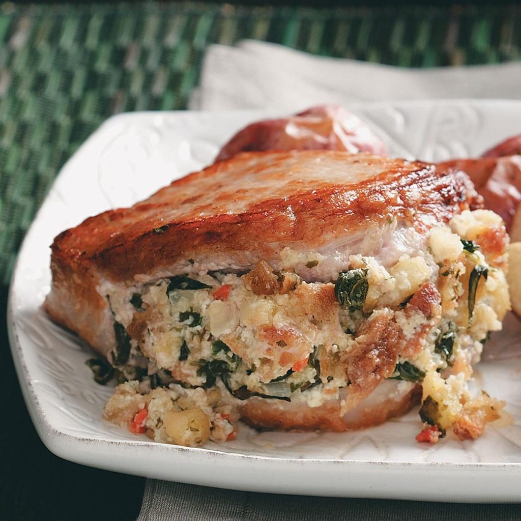 Oven Baked Stuffed Pork Chops With Italian Dressing