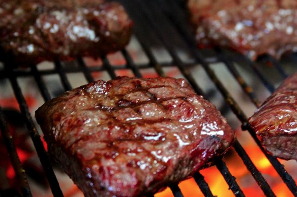 Grilled Flat Iron Steak With Blue Cheese Chive Butter