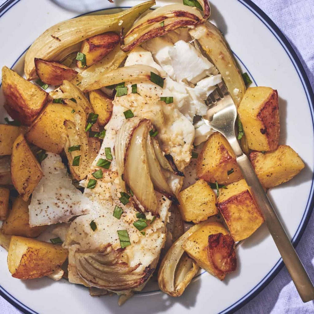 Sheet Pan Halibut With Roasted Fennel And Orange