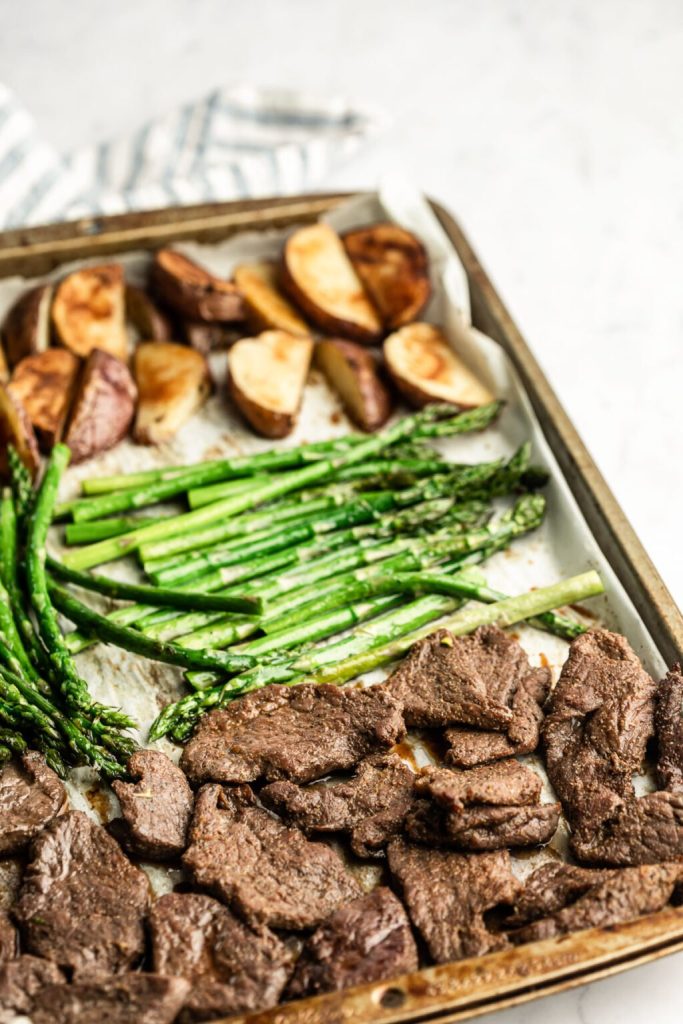 Sheet Pan Steak Dinner With Potatoes And Green Beans