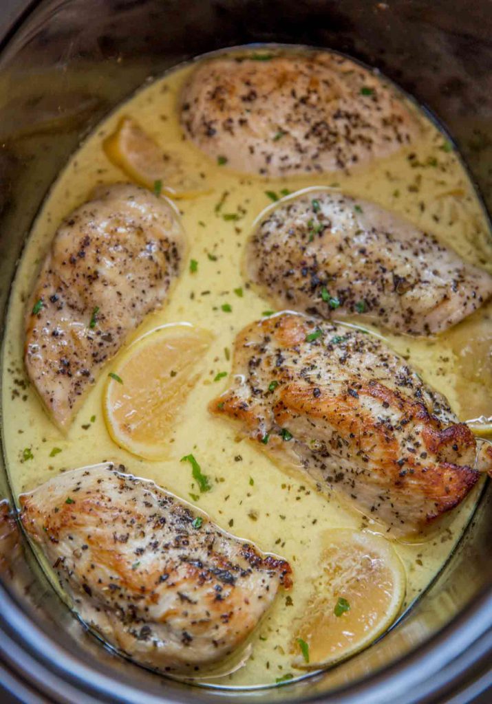 Creamy Lemon Herb Chicken Slow Cooker Recipe
