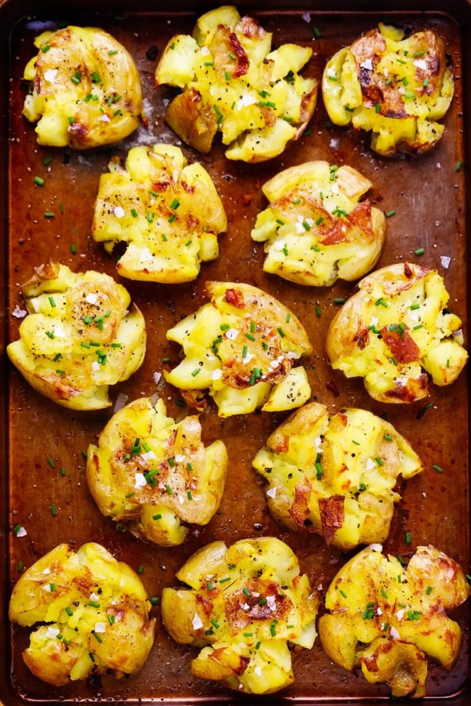 Smashed Potato Everything Bagel With Smoked Salmon
