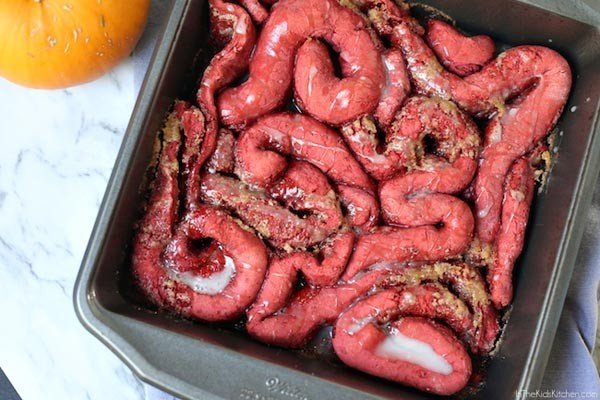Spooky Halloween Zombie Guts Cinnamon Rolls