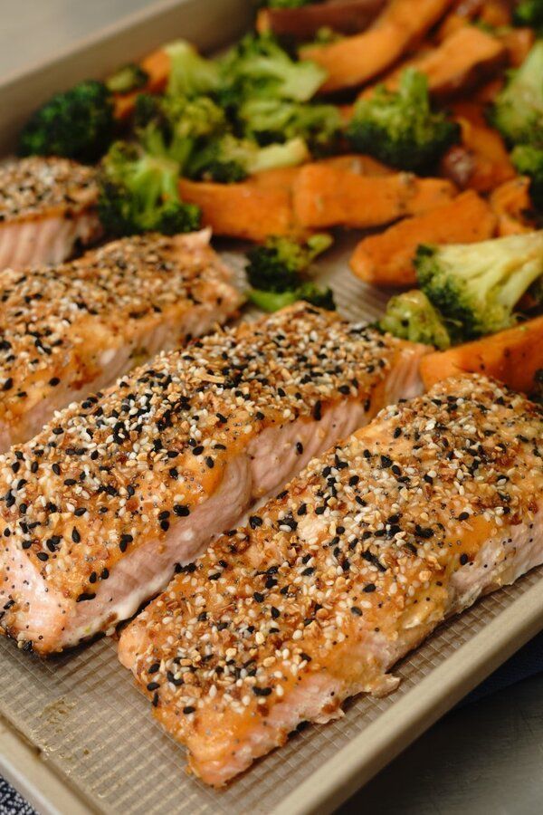 Salmon And Veggie Sheet Pan Dinner