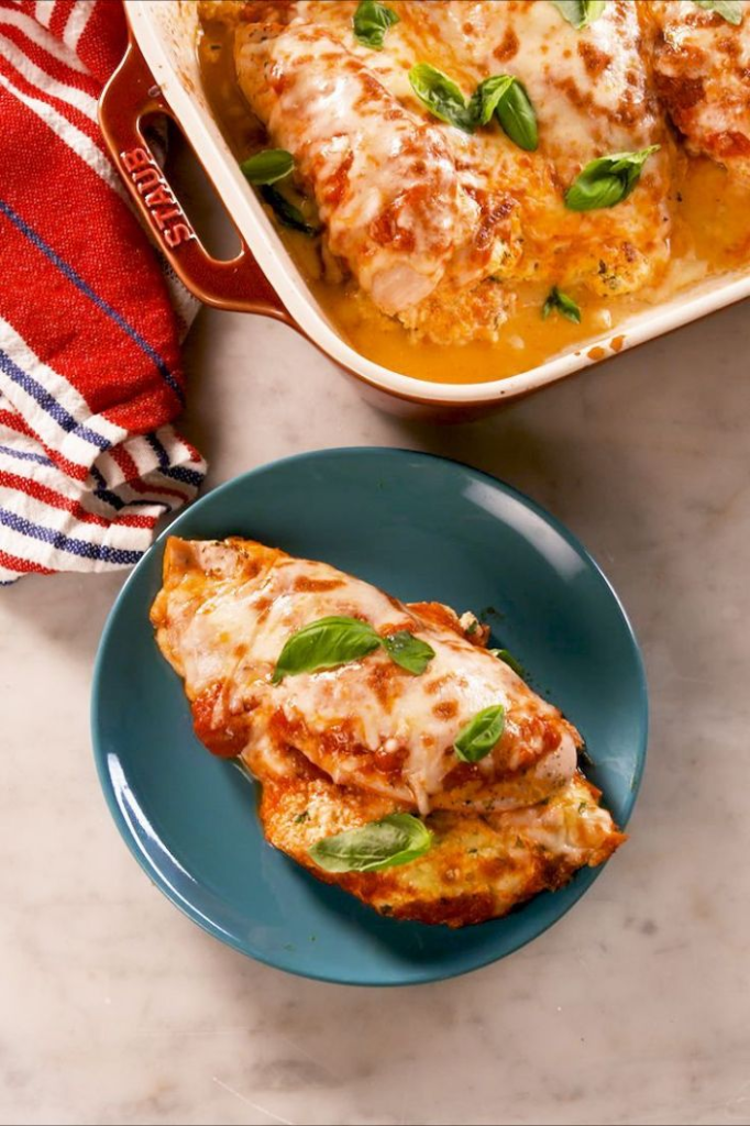 Crispy Baked Chicken Breasts With Cheese And Herbs