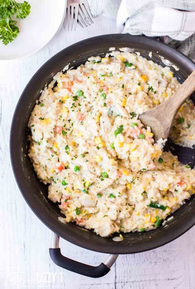 Creamy White Wine Chicken Over Jasmine Rice