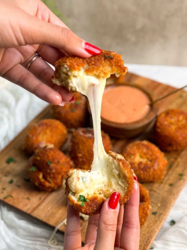 Chicken Cheeseballs With Instant Mashed Potatoes