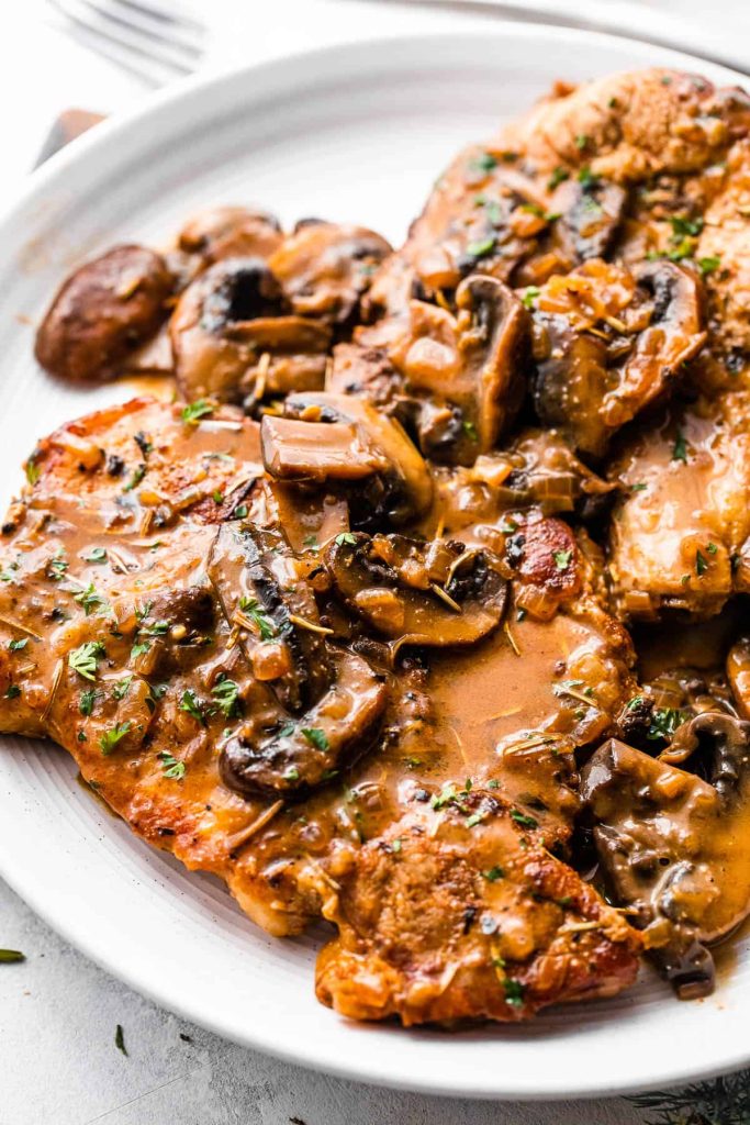Creamy Pork Chops With Mushroom And Onion Sauce