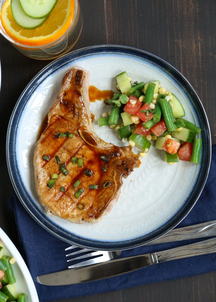 Honey Soy Glazed Pork Chops With Broccolini