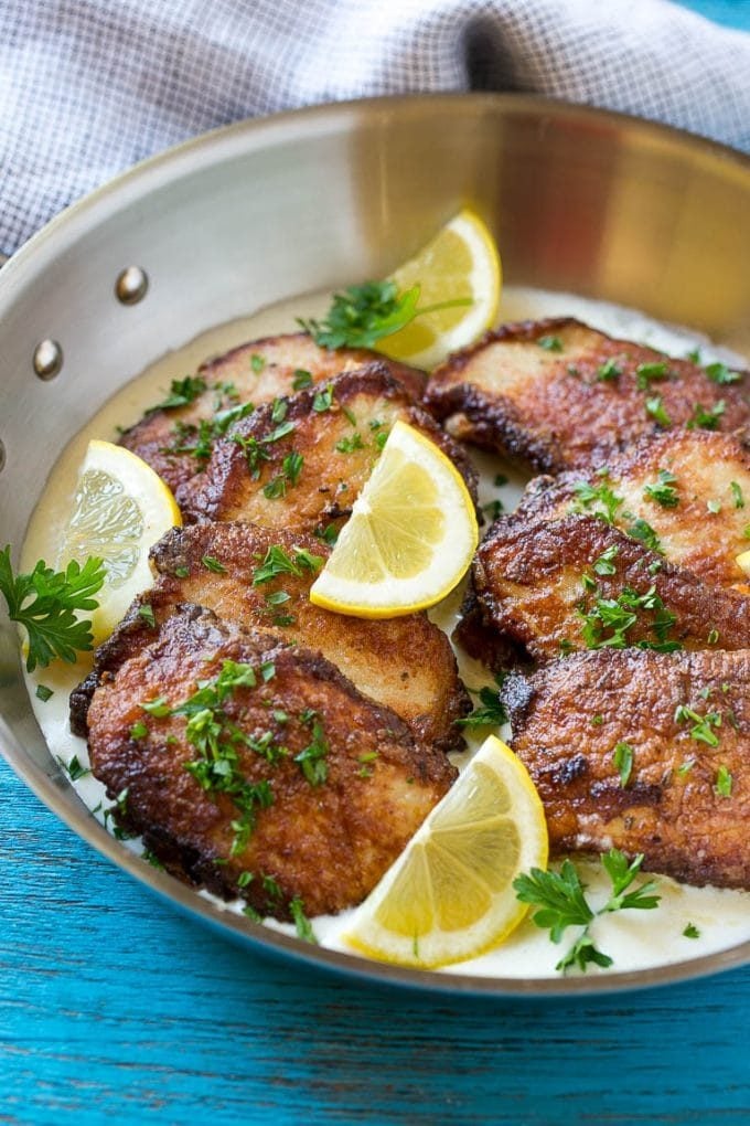 Creamy Wine Pork Scallopini With Capers And Lemon