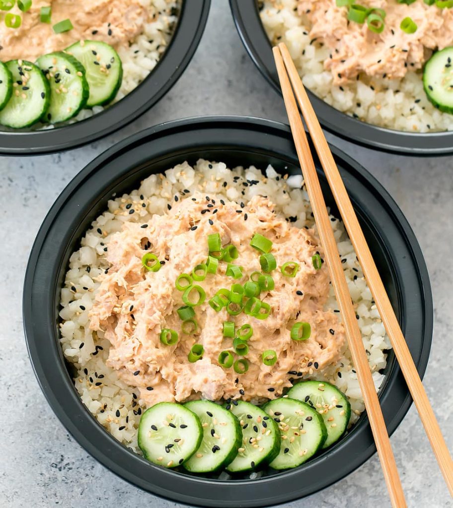Spicy Tuna Rice Bowl With Sesame Seeds