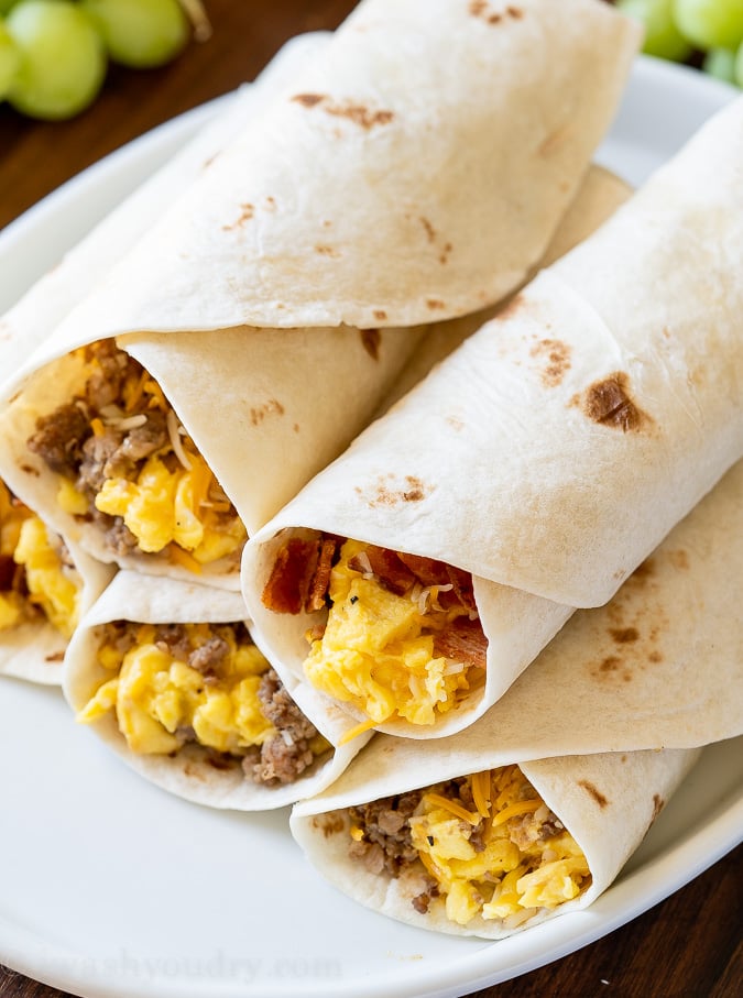 Delicious Breakfast Burritos With Scrambled Eggs And Potatoes