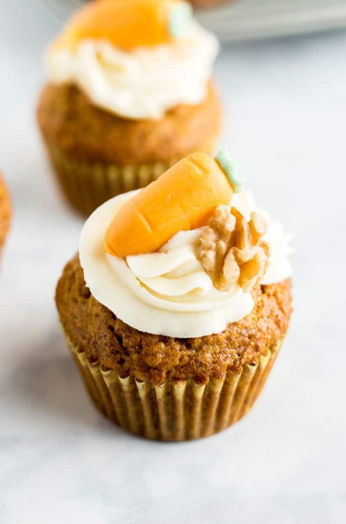 Carrot Cake Cupcakes With Cream Cheese Frosting